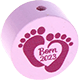 Motivperle Babyfüße – "Born 2023" : rosa