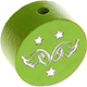 Perlina con motivo glitterato “Angioletto” : verde giallo