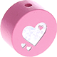 Figura con motivo brillante Corazón : rosa bebé