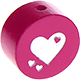 motif bead – heart with glitter foil : fuchsia