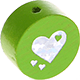 motif bead – heart with glitter foil : yellow green