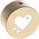 motif bead – heart with glitter foil : gold