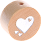 motif bead – heart with glitter foil : natural