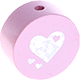Perlina con motivo glitterato “Cuoricino” : rosa
