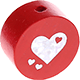 motif bead – heart with glitter foil : red