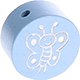 Kraal met motief Glittervlinder : babyblauw