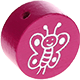 Kraal met motief Glittervlinder : donker roze