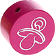 Perlina con motivo glitterato “Ciuccio” : rosa scuro