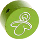 motif bead – pacifier with glitter foil : yellow green