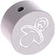 motif bead – pacifier with glitter foil : light grey