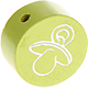 Perlina con motivo glitterato “Ciuccio” : limone