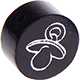 motif bead – pacifier with glitter foil : black