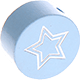 motif bead – star with glitter foil : baby blue