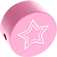 motif bead – star with glitter foil : baby pink