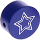 motif bead – star with glitter foil : dark blue