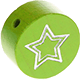 Korálek s motivem – hvězda : žlutozelená