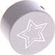 motif bead – star with glitter foil : light grey