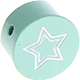 motif bead – star with glitter foil : mint
