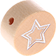 motif bead – star with glitter foil : natural