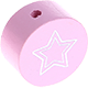 motif bead – star with glitter foil : pastel pink