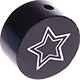 motif bead – star with glitter foil : black