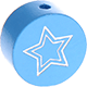 motif bead – star with glitter foil : skyblue