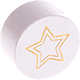 motif bead – star with glitter foil : white