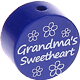 Korálek s motivem – "grandma's sweetheart" : tmavomodrá