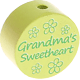 Motivperle – "grandma's sweetheart" (Englisch) : lemon
