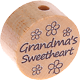Perlina con motivo "grandma's sweetheart" : naturale