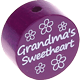 Motivperle – "grandma's sweetheart" (Englisch) : purpurlila