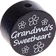 Motivpärla – "grandma's sweetheart" : svart