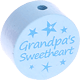 Motivperle – "grandpa's sweetheart" (Englisch) : babyblau