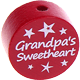 Motivpärla – "grandpa's sweetheart" : bordeauxröd