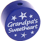 Koraliki z motywem "grandpa's sweetheart" : ciemno niebieski