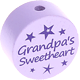 Motivpärla – "grandpa's sweetheart" : ljuslila