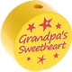 Motivpärla – "grandpa's sweetheart" : gul