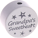Perles avec motif « grandpa's sweetheart » : gris clair