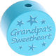 Korálek s motivem – "grandpa's sweetheart" : světle tyrkysová