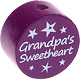 Korálek s motivem – "grandpa's sweetheart" : purpurová
