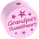 Motivpärla – "grandpa's sweetheart" : rosa