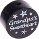 Koraliki z motywem "grandpa's sweetheart" : czarny