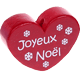 Motivperle, Herz – "Joyeux Noël" (Französisch) : bordeauxrot