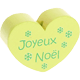 Motivperle, Herz – "Joyeux Noël" (Französisch) : lemon