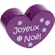 Motivperle, Herz – "Joyeux Noël" (Französisch) : purpurlila