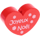 Motivperle, Herz – "Joyeux Noël" (Französisch) : rot