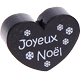 Motivperle, Herz – "Joyeux Noël" (Französisch) : schwarz