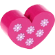 motif bead – heart with flowers : fuchsia
