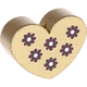 motif bead – heart with flowers : gold