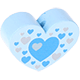 Perles avec motifs – coeur avec cœurs : bleu bébé